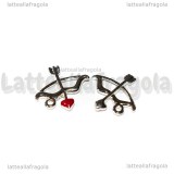 Charm Arco con Freccia in metallo argentato smaltato 17mm