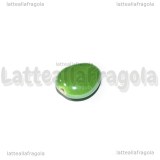 Goccia in Ceramica Verde effetto perlato foro passante 16x12mm