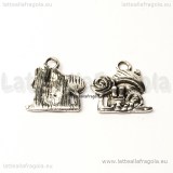 Charm Casetta Hansel e Gretel in metallo argento antico 15x14mm