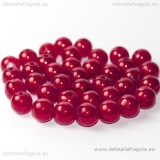 Perla in vetro rosso glossy 10mm
