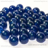 Perla in vetro blu glossy 10mm