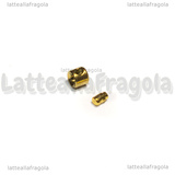 Coppia Ferma Filo a Perno in Acciaio Inox Dorato 2x3mm