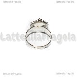 Base anello in Acciaio inox regolabile con base tonda merlettata 12mm