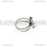 Base anello in Acciaio inox regolabile con base tonda merlettata 12mm