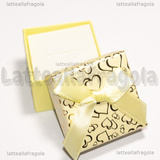 Astuccio Fantasia Cuori Dorati con Fiocco 50x50x38mm