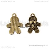 Charm Gingerbread in metallo color bronzo 18x13mm