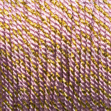 1Metro di Cordino in Policotone Rosa Antico e Oro 1.2mm