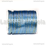 4 Metri (1 spoletta) di Cordino Poliestere Azzurro e Oro 1.5mm
