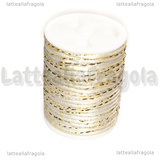 4 Metri (1 spoletta) di Cordino Poliestere Bianco e Oro 1.5mm