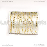 4 Metri (1 spoletta) di Cordino Poliestere Bianco e Oro 1.5mm