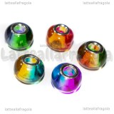 5 Perle in Lampwork colori misti 15x12mm