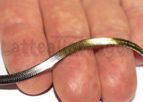Collana Maglia Snake Piatta 3mm in Acciaio Inox Oro e Argento 45.4cm