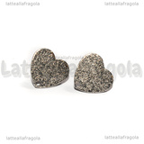 Orecchini a perno Cuore in Acciaio Inox Puntinato 12x13mm