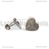 Orecchini a perno Cuore in Acciaio Inox Puntinato 12x13mm