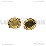 Perni in Acciaio Inox Dorato placcato oro 18k per Cammei 10x8mm