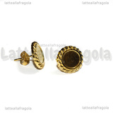 Perni in Acciaio Inox Dorato placcato oro 18k per Cammei 10x8mm