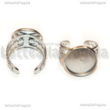 Base Anello in Acciaio Inox regolabile con base tonda 18mm