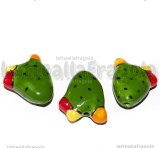 Fico d'India in Ceramica dipinta con foro passante 21x19mm
