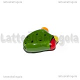 Fico d'India in Ceramica dipinta con foro passante 21x19mm