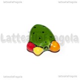 Fico d'India in Ceramica dipinta con foro passante 21x19mm