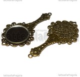Ciondolo Specchio in metallo color bronzo 67x35mm