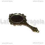 Ciondolo Specchio in metallo color bronzo 67x35mm