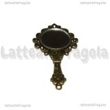 Ciondolo Specchio in metallo color bronzo 67x35mm
