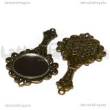 Ciondolo Specchio in metallo color bronzo 67x35mm
