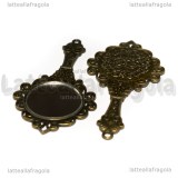 Ciondolo Specchio in metallo color bronzo 67x35mm