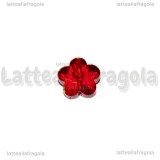 Fiore in Vetro Sfaccettato Rosso con foro passante 14mm