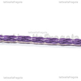 Bracciale in cordino similpelle intrecciato lilla 3mm