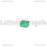 Charm Cuore in Acciaio Inox Dorato smaltato Azzurro Tiffany 8x9mm