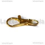 Gancio Portachiavi in metallo gold plated 37x16mm