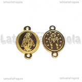 Connettore Crociera Madonna in Acciaio Inox Dorato 16x9x0.8mm