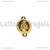 Connettore Crociera Madonna in Acciaio Inox Dorato 16x9x0.8mm