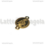 Connettore Crociera Madonna in Acciaio Inox Dorato 16x9x0.8mm