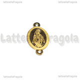 Connettore Crociera Madonna in Acciaio Inox Dorato 16x9x0.8mm