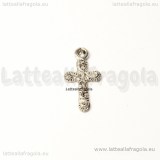 Charm Croce in metallo argento antico 12x9mm
