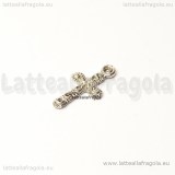Charm Croce in metallo argento antico 12x9mm