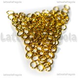 100 Anellini Ovali in metallo gold plated 5.5x4.3mm