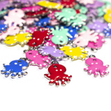 3 Charms Polpo in Acciaio Inox smaltato 12x9mm