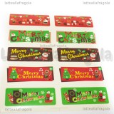 10 Adesivi Merry Christmas colorati 60x25mm