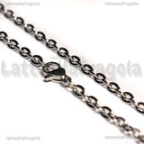Collana in Acciaio Inox maglia ovale 4x3mm 75cm