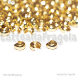 10 Coprischiaccini in Acciaio Inox Dorato 4x3.5x2.5mm