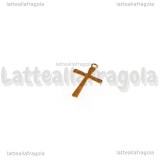 Charm Croce in Acciaio Inox dorato 14.5x9mm
