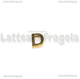 Spaziatore Lettera D in Acciaio Inox dorato placcato Oro 18K 9.5x8x3mm