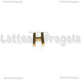 Spaziatore Lettera A in Acciaio Inox dorato placcato Oro 18K 9.5x9x3mm