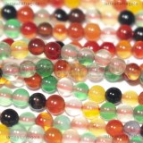 Perle in Agata colori misti 2mm filo 40.5cm