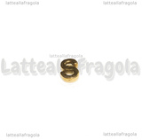 Spaziatore Lettera S in Acciaio Inox dorato placcato Oro 18K 9.5x7.5x3mm