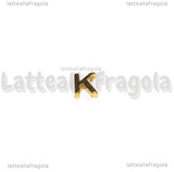 Spaziatore Lettera K in Acciaio Inox dorato placcato Oro 18K 9.5x8x3mm